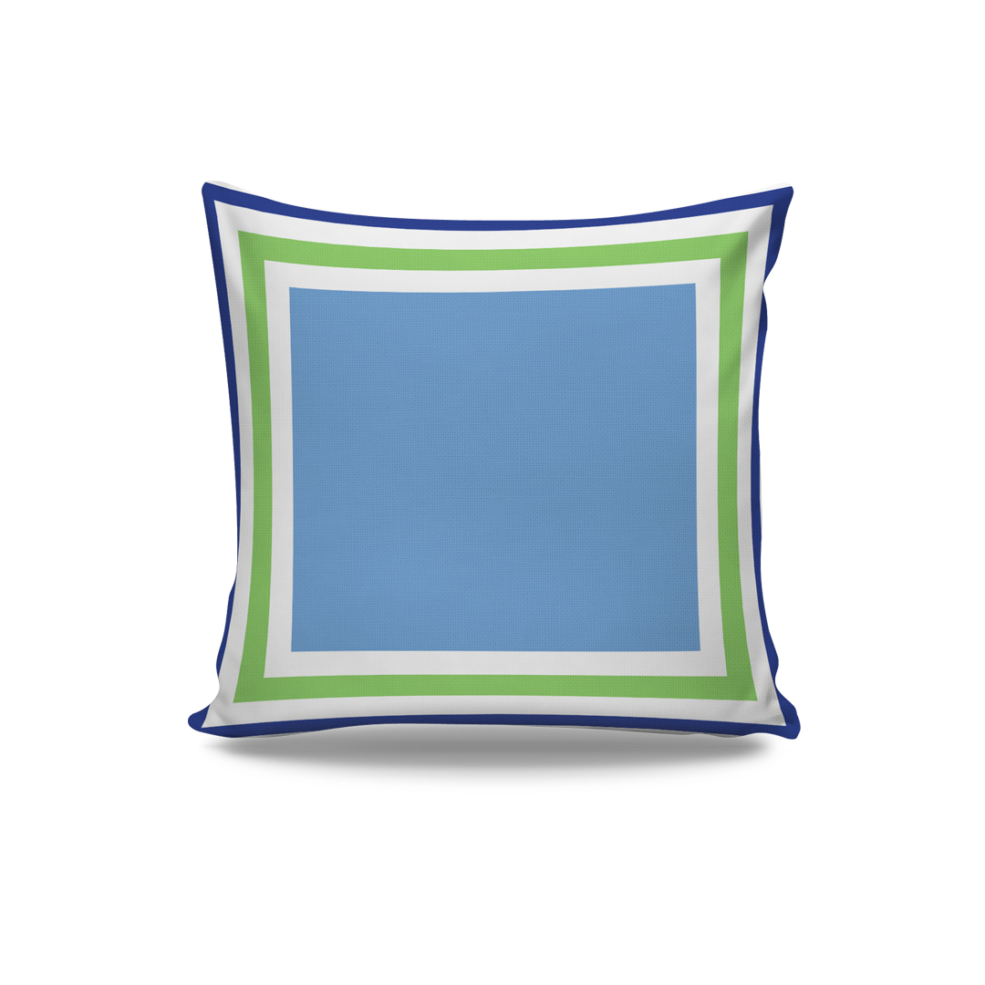 blue green square cushions